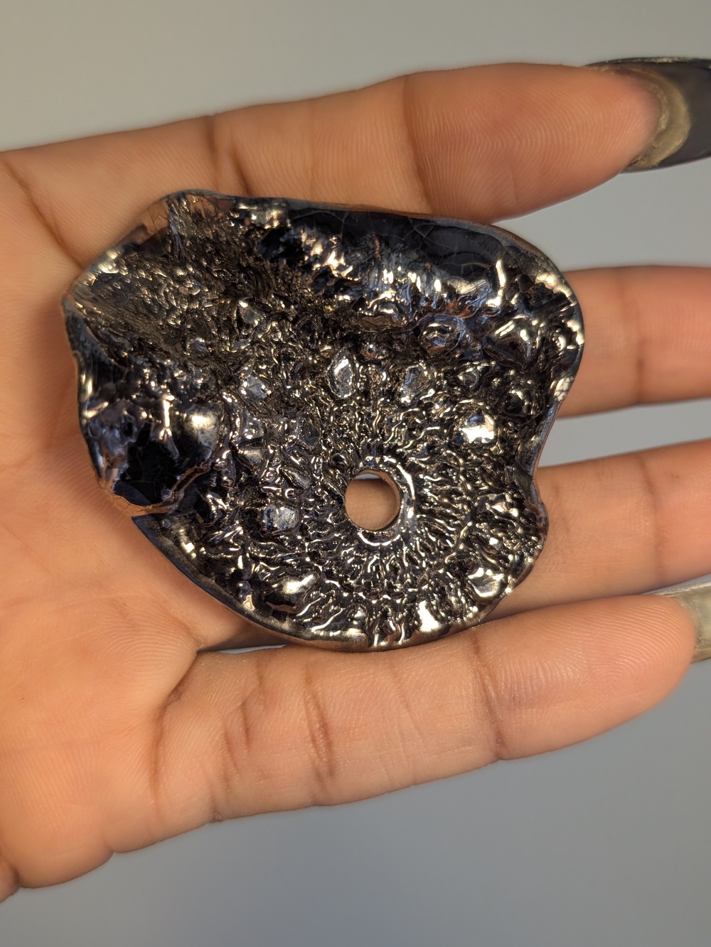 Polished Hematite Decorative Stone Accent - Metallic Black